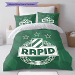 Rapid Wieni logo Voodipesu Tekikomplekt Tekikate Padjap&uuml;&uuml;r Kodukaunistus S&uuml;nnip&auml;evakingitus (1 * tekikott + 2 * padjap&uuml;&uuml;ri, ilma s&uuml;damikuta) 135x200cm
