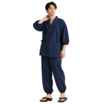 Samue Seersucker Muster Suurus L [HOHO AYUMU] Meeste (Jaapani t&ouml;&ouml;riided), 100% puuvill, Kudum, G, black