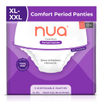 Nua Comfort menstruatsioonip&uuml;ksid (XL-XXL) | 5 tk pakis | &Uuml;hekordne | 360&deg; katvus | Null &auml;rritust | 4x mugavus | Tugeva vooluse jaoks | Ei p&otilde;hjusta l&ouml;&ouml;vet | Lekkekindel purple