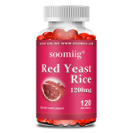 Punase riisi pehmekapslid 1200 mg portsjoni kohta, 120 pehmekapslit 60-p&auml;evane kogus, GMO-vaba vegan toidulisand 120 Capsules