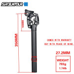 27.2mm 31.6mm SunTour NCX Taiwan Kokkupandav Amordiga Sadulapost MTB M&auml;giratta Sadulatoru Kokkuvolditav Amort Jalgrattas&otilde;it gray
