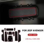 Jeep Avenger Automaatne 2023 2024 2025 2026 jaoks Silikoonist libisemisvastane pilupadi Auto uksepilu matt Veekindel tolmukindel Lisatarvikud Red LHD / for Jeep Avenger black
