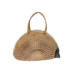 Stiilne siilikujuline nahast crossbody kott naistele, ainulaadne loomakujundus, v&auml;ike statement &otilde;lakott, kohvipruun Olive Green beige