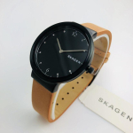 SKAGEN Naiste Ancher Nahkrihmaga K&auml;ekell Naiste Kvartsikell 50m 34mm SKW2609 pruun