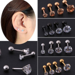 Lady's Men Rhinestone k&otilde;hre Tragus Bar Helix Upper Ear Earring Stud Ehted 3mm h&otilde;be