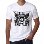 Meeste vintage T-s&auml;rk Graafiline T-s&auml;rk Feel The Brutality White XS valge