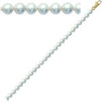 Les Tr&eacute;sors De Lily [C5726] - Bracelet Plaqu&eacute; Or 'Majorque' Blanc - 18 cm 6 mm valge