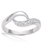 Bague Argent 'C&acirc;lin' Blanc argent&eacute; (rhodi&eacute;) - 8 mm 52 valge