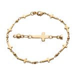 Les Tr&eacute;sors De Lily [J7215] - Bracelet Plaqu&eacute; Or 'Croix' dor&eacute; - 5 mm kuld