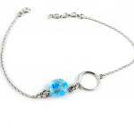 Les Tr&eacute;sors De Lily [K9572] - Bracelet Argent 'Chor&eacute;graphie' bleu t&uuml;rkiissinine