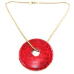 Dolce Vita [P9553] - Collier Cr&eacute;ateur 'Nora' rouge dor&eacute; - 6 cm punane