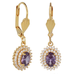 Les Tr&eacute;sors De Lily [Q2649] - kullatud liiprid 'Sissi' violetne kuldne amet&uuml;st - 12x10 mm lilla