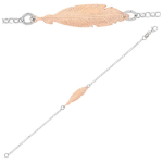 Les Tr&eacute;sors De Lily [Q9396] - K&auml;sit&ouml;&ouml;na valmistatud h&otilde;bedast k&auml;ev&otilde;ru 'Navajos' roosa h&otilde;be (roodiumiga kaetud) - 30x8 mm Heleroosa