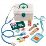 NR.KK 17 tk/komplekt Puidust M&auml;nguarsti Meditsiinikomplekti T&ouml;&ouml;riistad Hariv Lastem&auml;nguasi punane