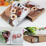 7-tolline foto Karbis Album Sisesta fotoalbum Baby Family &otilde;huke romantiline kodu paarialbum pruun