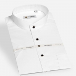 Hiina Stand Collar Solid Meeste l&uuml;hikeste varrukatega s&auml;rk 100% puuvillane Meeste sotsiaalne s&auml;rk &auml;ri mandariini S