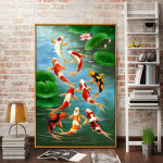 5D Teemantmaal T&auml;isringi kala teemanttikandid Loomade ristpistes 20X30CM