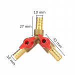 8mm 10mm okast&uuml;hendus Y-kujuline messingist klapp kastmisveetoru voolik jagaja ventiil gaasitoru veesoojendi veekontroller 10mm