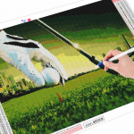 5D DIY Teemanttikandid Maastik T&auml;is &uuml;mmargune ruudukujuline puur Teemantmaalimine Golfiv&auml;ljak t&auml;isruudu n&auml;put&ouml;&ouml; Kodukaunistamine Full Round (20X30CM)