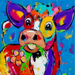 5D teemantmaali v&auml;rvi lehm kana jaanalinnu liblikas pilt t&auml;is teemantkivist tikand 30x30CM punane