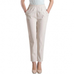 Suures suuruses k&otilde;rge v&ouml;&ouml;kohaga pikad p&uuml;ksid, naiste sirged p&uuml;ksid, linane Pantalon XXL