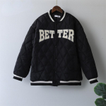 Vintage tepitud mantel S&uuml;gisene talvejope naistele Suurem&otilde;&otilde;dulised lahtised paarid &Uuml;ler&otilde;ivad Letter soojad Argyle jakid S must