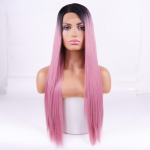 MISSQUEEN s&uuml;nteetilisest pitsist esiparukad Ombre pruuni v&auml;rvi Natural Wave Long Free Part Parukas mustadele naistele Kuumakindel 26inches&120%