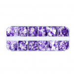 12 Grids Manicure Glitter Safe Easy to Apply Fine Workmanship Novelty Purple Plum Blossom for Home 12Grid