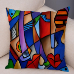 Abstraktne maalimine padja kate dekoratiivne stiil v&auml;rviline multikas t&uuml;druku padjap&uuml;&uuml;r diivan kodu 40x40cm