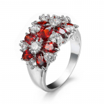 SODROV Crystal Jewelry Punased Sinised Rohelised Lillad Tsirkoonist Lilles&otilde;rmused Naistele 6 punane