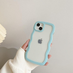 Moodne armas l&auml;bipaistev Curly Wave &uuml;mbris iPhone'ile 16 15 14 13 12 11 Pro Max X XR XS h&uuml;briid, p&otilde;rutuskindel kaitseraua kate Capa Aesthetic iPhone 11