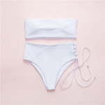 Naiste ujumisriided, &uuml;hev&auml;rvilised torud, k&otilde;rge v&ouml;&ouml;kohaga k&uuml;lgmised lipsud bikiinid, seksikad Brasiilia rannariided, 7 v&auml;rvi S valge