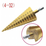 1 tk HSS titaankattega komplekt kuuskantvarrega astmelise koonuse puurotsak metalli puidu puurimisavade l&otilde;ikeriistade jaoks 1pc 4-32mm