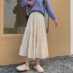 Moodne k&otilde;rge v&ouml;&ouml;kohaga &otilde;huke kookseelik naiste s&uuml;gisene lapiline A-line &scaron;ifoonseelik Naiste vabaaja soliidne vintage &scaron;ikk pikad seelikud 17083 OneSize must