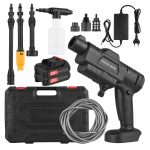 Juhtmeta auto k&otilde;rgsurvepesuri mitmefunktsiooniline elektriline puhasti reguleeritava otsikuga 21 V EU Plug 2 Batteries