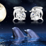 BELLA BOX klassikaline h&otilde;bedane Dolphin Stud k&otilde;rvar&otilde;ngad naistele Kvaliteetsed aksessuaarid Ajatu stiil Eternity Ehted valge