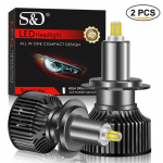 2tk H1 H7 Led auto esitulede pirnid H8 H11 H16(JP)50000LM 60W tuled HB3 9005 HB4 9006 Hir2 9012 Turbo k&otilde;rge/mahutav valgustuli projektori objektiivi auto udutule jaoks 9012(HIR2)