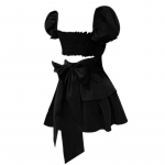 Valge seksikas seljataga minikleit naiste korea moe, vabaaja elegantne peokleit Naiste volangidega Kawaii Lolita peokleit Y2k S must