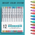 12/36 v&auml;rvi Kliki akvarellpliiatsi kunstimarkeri komplekt Pestav v&auml;rviline k&auml;ekiri m&auml;rkimisv&auml;rv, k&auml;ekonto pliiats &otilde;pilasele 12 dark color pens