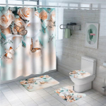 Veekindel vannitoa du&scaron;ikardin lilledega vannikardina komplektid WC kate Libisemiskindel matt Vaibakomplekt Kodukaunistuse tarvikud 4tk