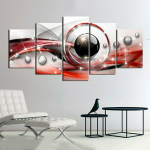 5 t&uuml;kki HD-prinditud plakat Seinakunst Moodne abstraktne mustad &uuml;mmargused helmed L&otilde;uendimaaling Elutoa kodukaunistuse pilt 20x35cm*2 20x45cm*2 20x55cm*1