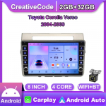 2 Din Androidi autoraadio multimeediumivideopleier Toyota Corolla Verso 2004-2009 jaoks koos nupunupuga Carplay WiFi 2+32GB 2+32GB