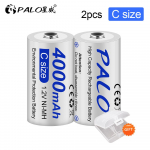 PALO C suurusega laetav aku 4000 mAh LR14 C-t&uuml;&uuml;pi aku 1,2 V NI-MH laetav C aku taskulambi gaasipliidi jaoks