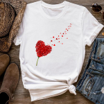 (Aasia suurus) Naiste prindiga T-s&auml;rk Sweet Style Sweet Love Heart Top Mood T-s&auml;rk Naine Naiste T-riided L&uuml;hikeste varrukatega Graafilised T-s&auml;rgid S