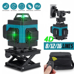 8/12/16 liinid 3D 4D lasertaseme rohelised juhtmed koos salvestuskarbi liitiumioonakuga 8 lines