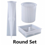 3 t&uuml;&uuml;pi laualambi silikoonvorm isetehtud kristalltilga liimivorm Teemandikujuline v&auml;ike laualambi pliiatsihoidja hoiuvorm Round Set