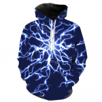 Kevad-s&uuml;gismood 3D-printimine Lightning meeste kapuutsiga dressipluus vabaaja pikkade varrukatega pullover T&auml;navar&otilde;ivad kapuutsiga &uuml;lisuured topid L