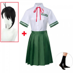 Anime Suzume No Tojimari Iwado Suzume Cosplay Kost&uuml;&uuml;m Roheline Seelik S&auml;rk &Uuml;htne Kleit &Uuml;likond Halloween Karnevali Peo riided L-(Suit+Wig)