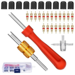 Rehviklapi eemaldaja klapi remont kahe- ja &uuml;hepealise klapis&uuml;damikuga, 1 x 4-suunalise klapis&uuml;damiku t&ouml;&ouml;riist, 10 x rehvi klapikorgid, 20 x klapis&uuml;damikuga MYY 33pcs/set
