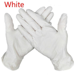 100tk &Uuml;hekordsed kindad PVC kindad majapidamistoidud t&auml;toveerija kindad nitriillateks kummikindad S valge